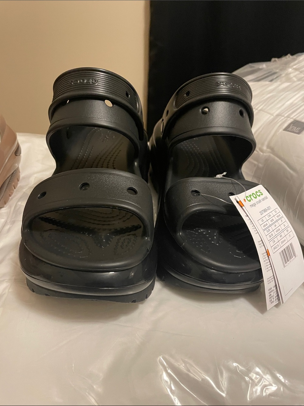 CROCS Black Platform Sandals